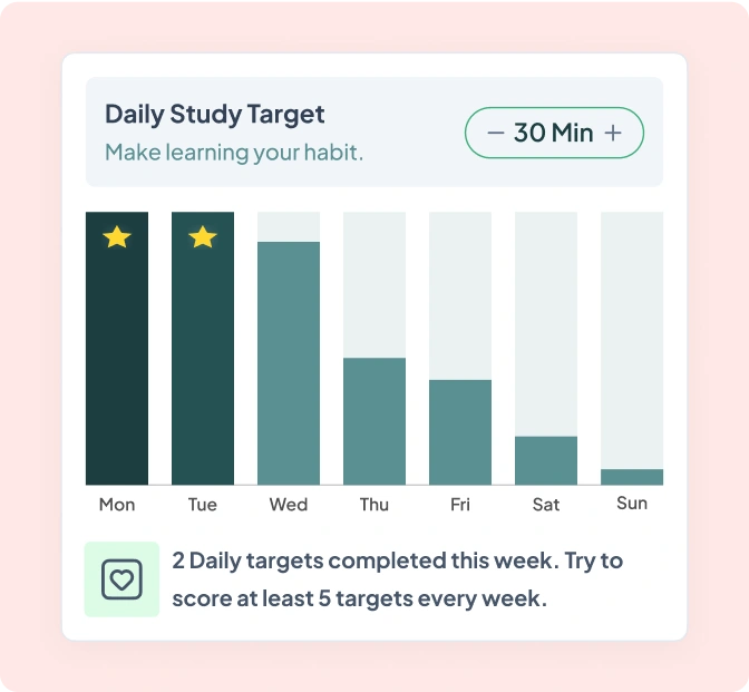 Daily study target app screenshot