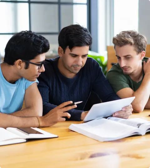 An group of Getvidya student discussing about Goverment exams